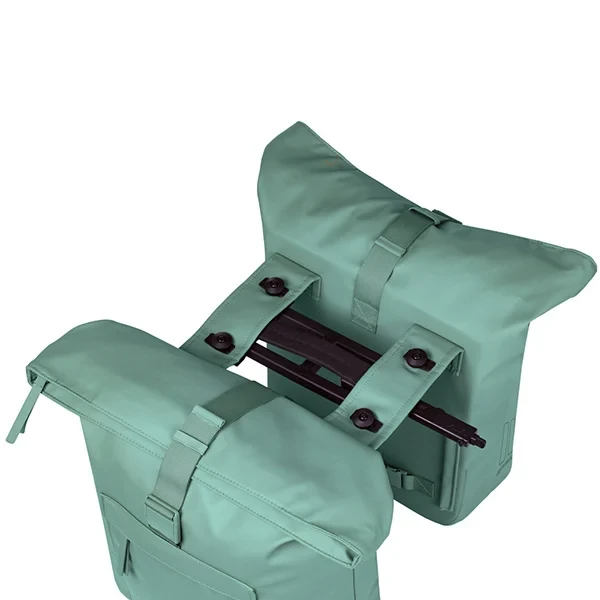 Podwójna sakwa rowerowa Basil Brooklyn MIK 2.0 41L Silvergreen