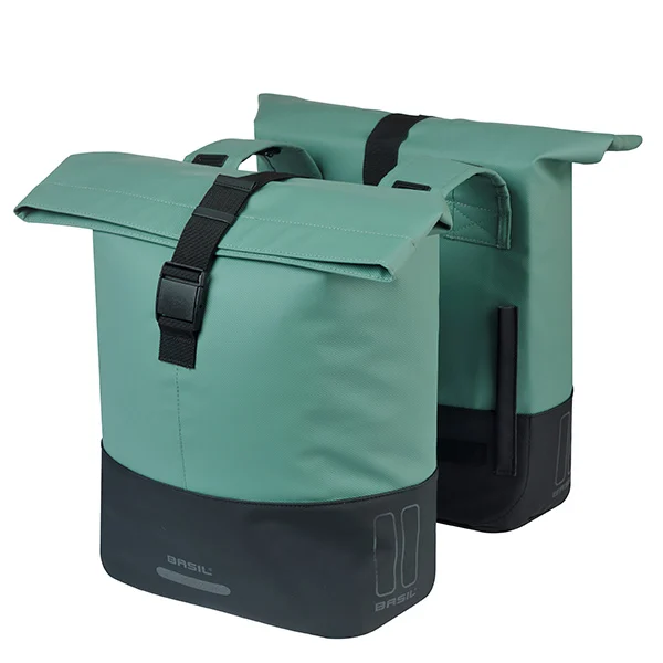 Podwójna sakwa rowerowa Basil Cove 28-32L Silvergreen / Black