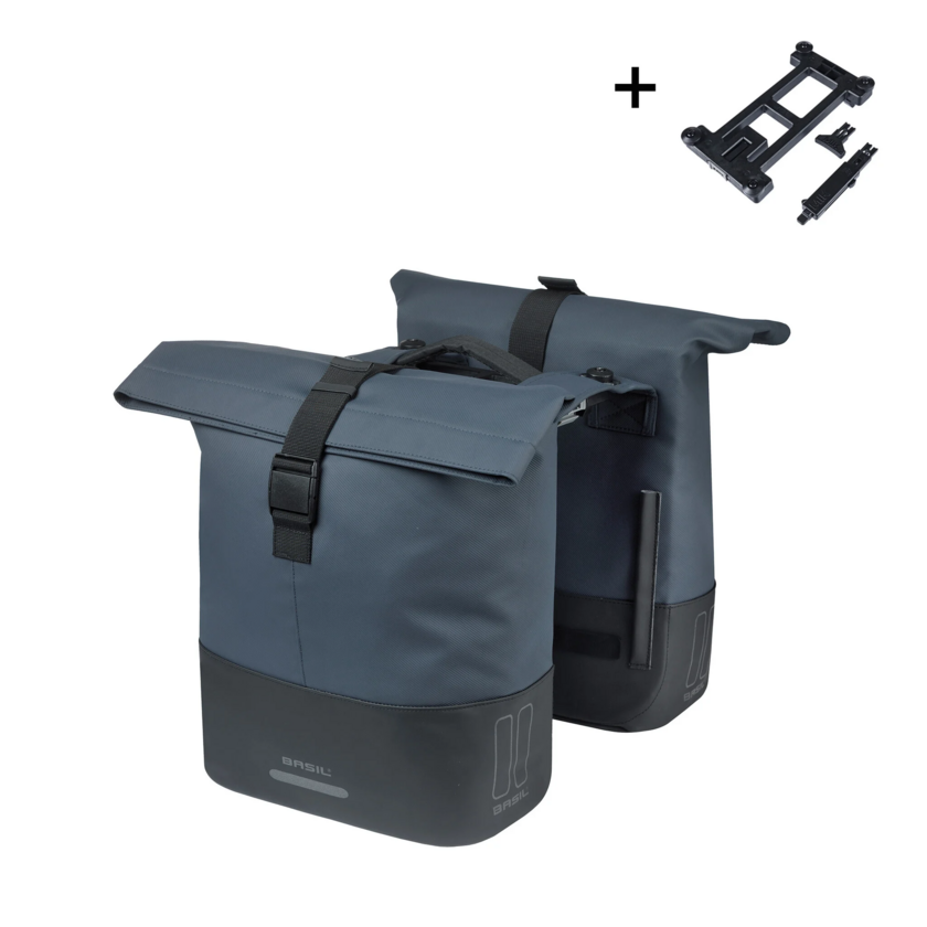 Podwójna sakwa rowerowa Basil Cove MIK 2.0 28-32L Navy / Black