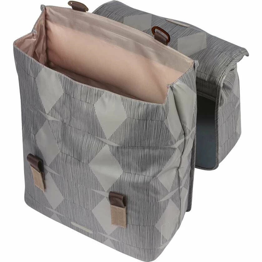 Podwójna sakwa rowerowa Basil Elegance 40L Szary - Chateau Taupe