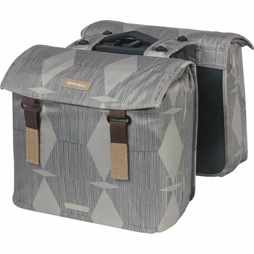 Podwójna sakwa rowerowa Basil Elegance MIK 40L Szary - Chateau Taupe