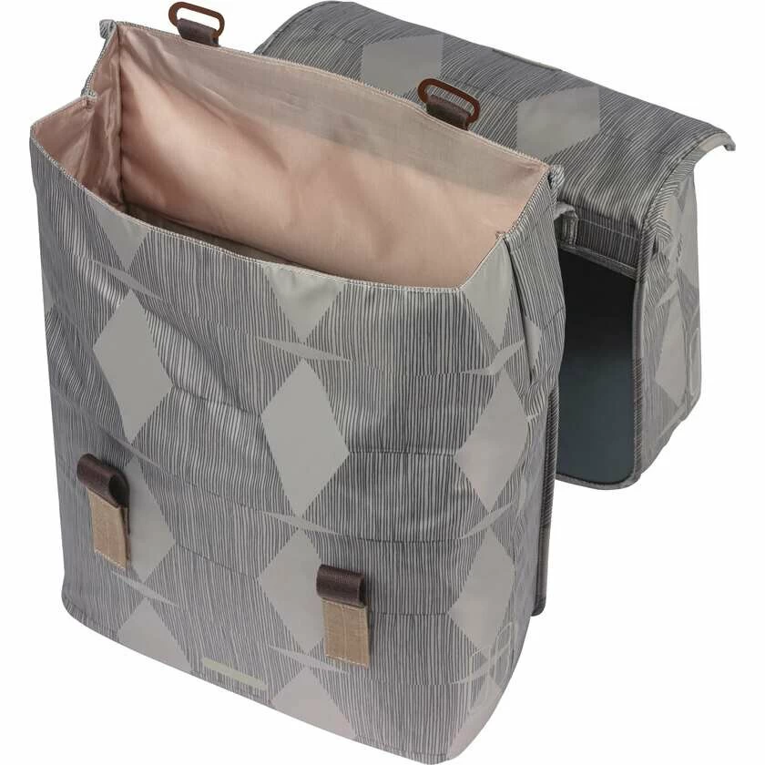 Podwójna sakwa rowerowa Basil Elegance MIK 40L Szary - Chateau Taupe