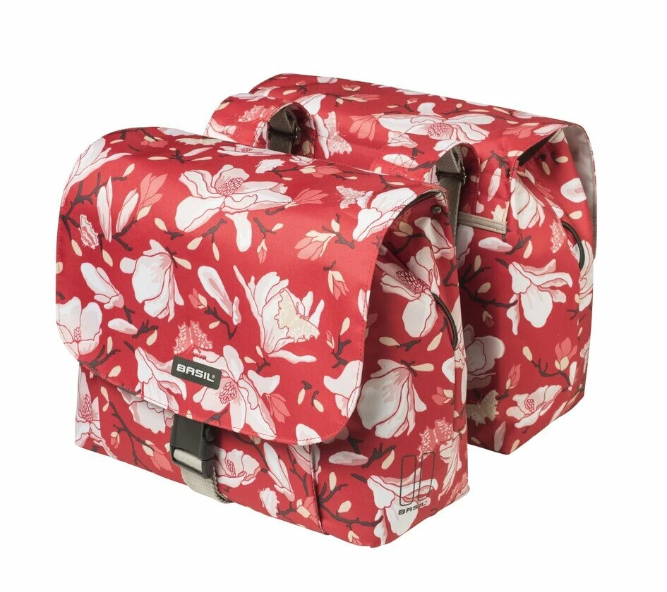Podwójna sakwa rowerowa Basil Magnolia Double Bag S Poppy red