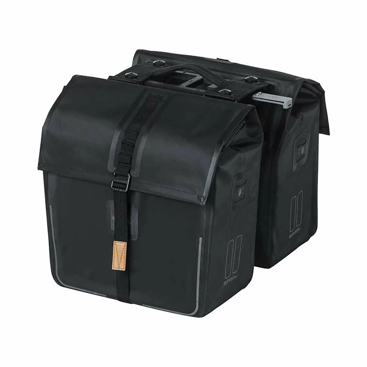Podwójna sakwa rowerowa Basil Urban Dry Double Bag z adapterem MIK 2.0 Czarny