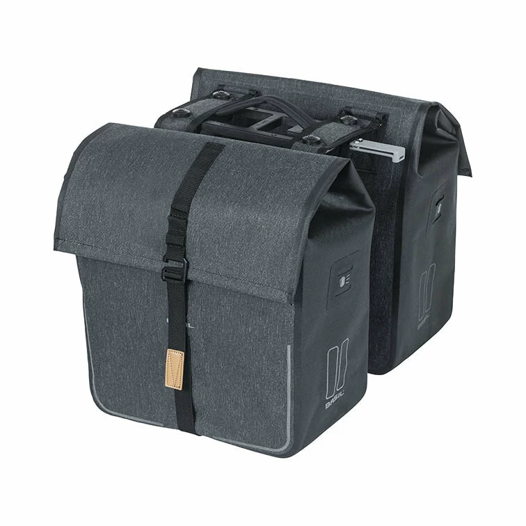 Podwójna sakwa rowerowa Basil Urban Dry Double Bag z adapterem MIK 2.0 Szary