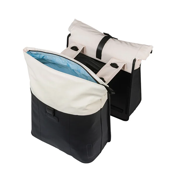 Podwójna sakwa rowerowa Basil Vive 28-35L MIK 2.0 Off-white/black