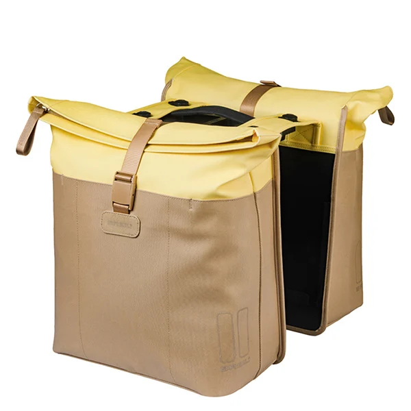 Podwójna sakwa rowerowa Basil Vive 28-35L MIK 2.0 Sand/yellow