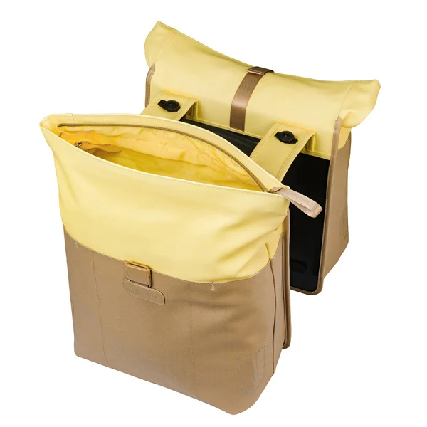 Podwójna sakwa rowerowa Basil Vive 28-35L MIK 2.0 Sand/yellow