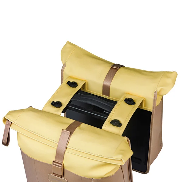 Podwójna sakwa rowerowa Basil Vive 28-35L MIK 2.0 Sand/yellow