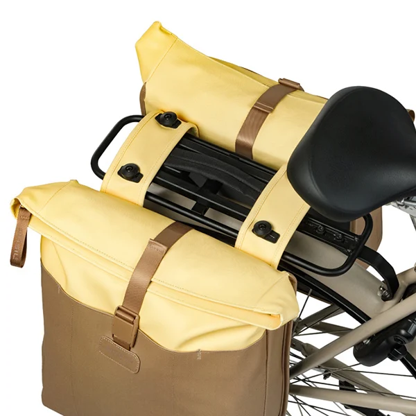 Podwójna sakwa rowerowa Basil Vive 28-35L MIK 2.0 Sand/yellow