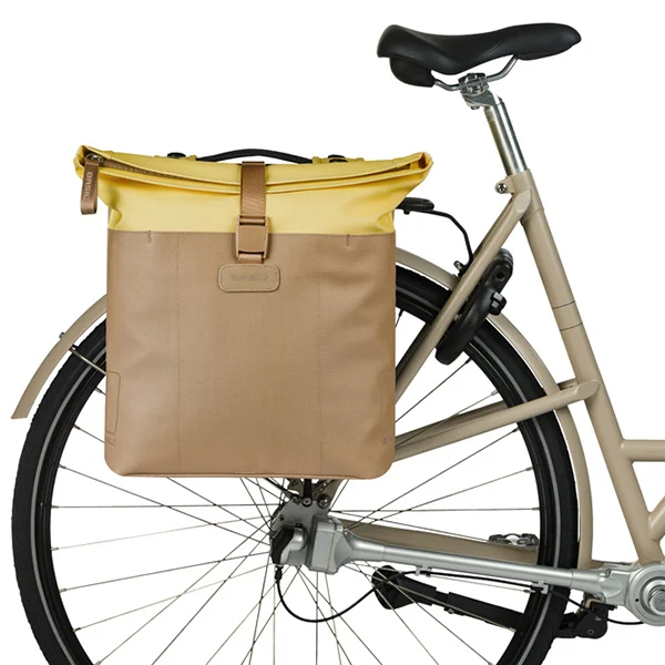 Podwójna sakwa rowerowa Basil Vive 28-35L MIK 2.0 Sand/yellow