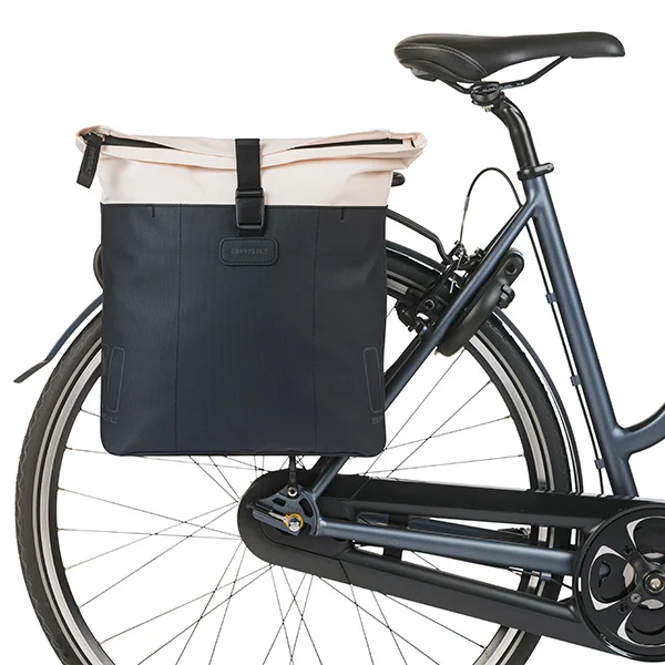 Podwójna sakwa rowerowa Basil Vive 28-35L Off-white/black