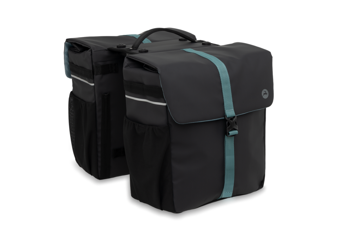 Podwójna sakwa rowerowa Gazelle Double Pannier MIK Black/Green