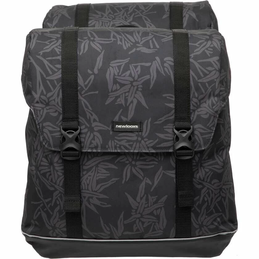 Podwójna sakwa rowerowa New Looxs Alba bamboo MIK 42L Czarny