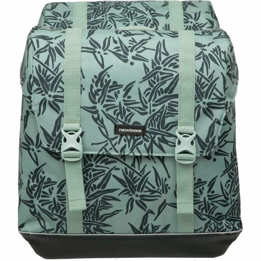 Podwójna sakwa rowerowa New Looxs Alba bamboo MIK 42L Zielony