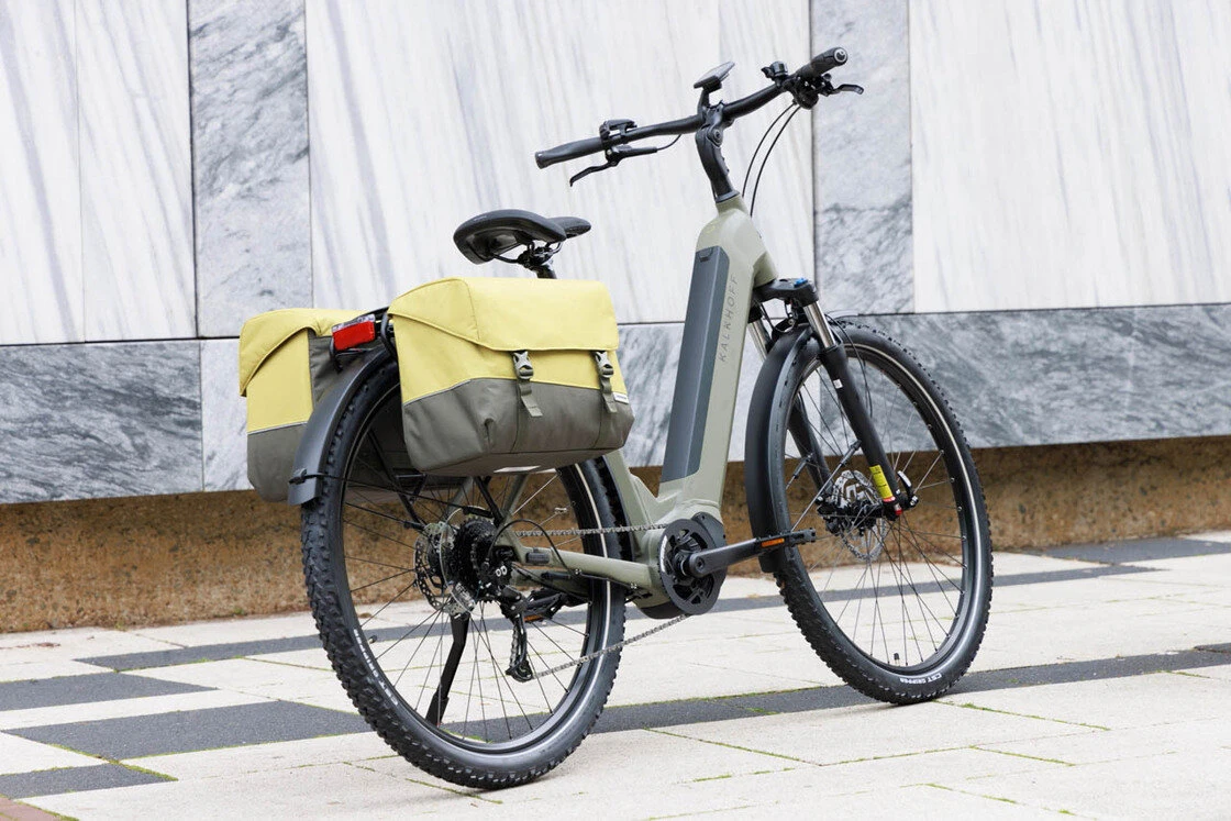 Podwójna sakwa rowerowa New Looxs Joli Oslo Double 37L Olive/Yellow