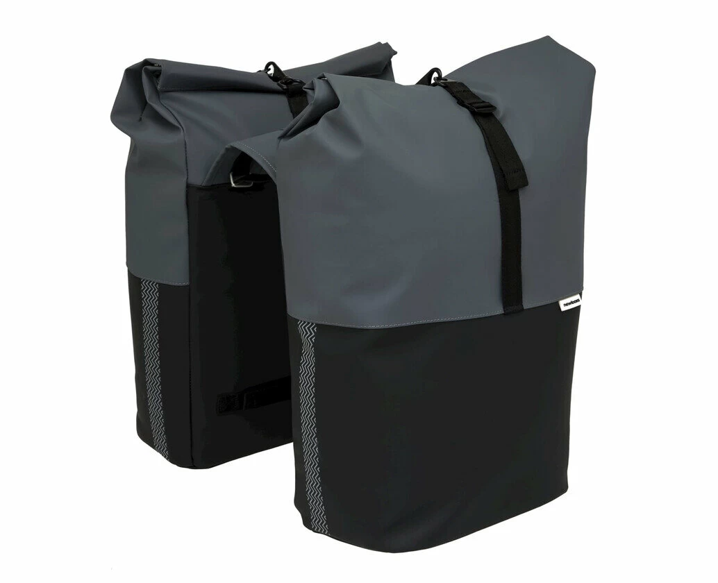 Podwójna sakwa rowerowa New Looxs Nyborg 34L Ciemny szary