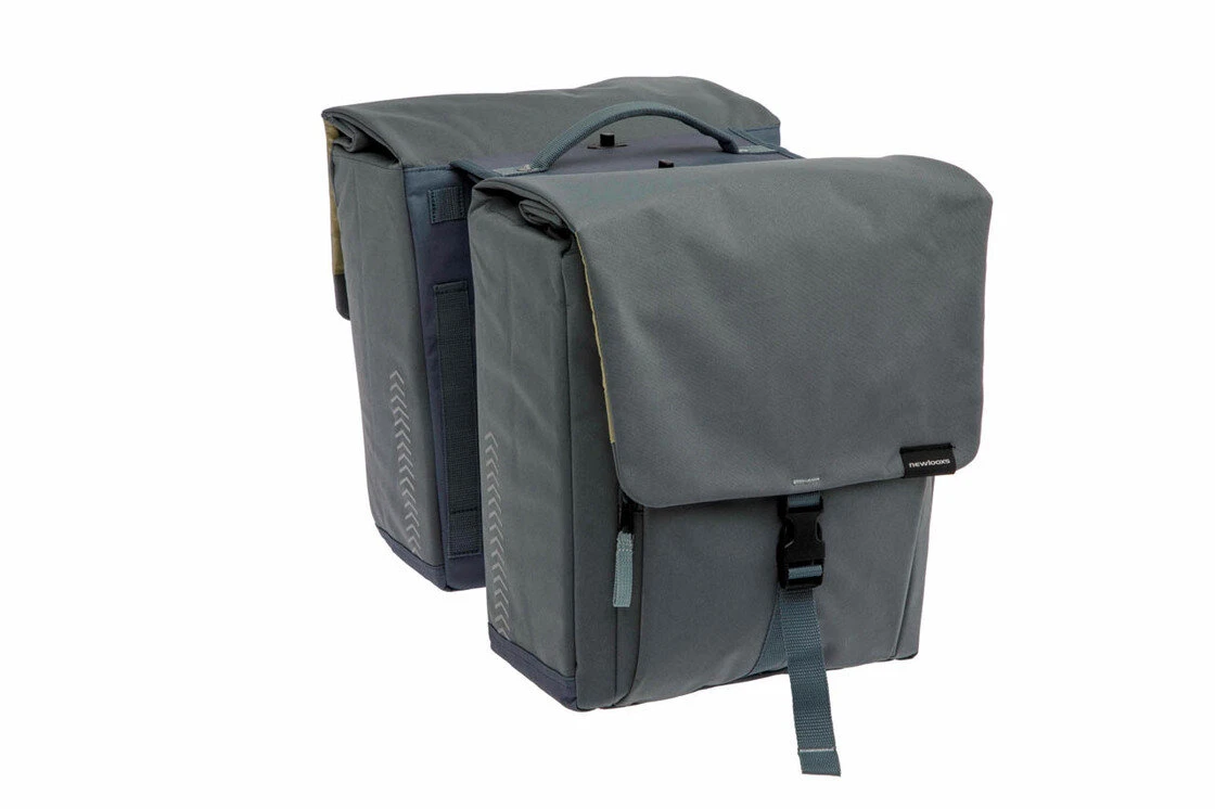 Podwójna sakwa rowerowa New Looxs Tulum 32L Odpinana Grey/Green
