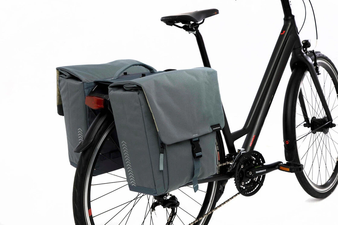 Podwójna sakwa rowerowa New Looxs Tulum 32L Odpinana Grey/Green