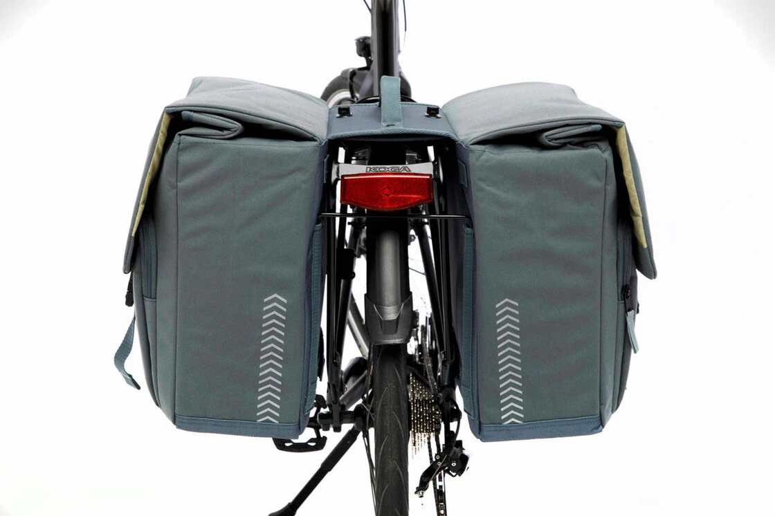 Podwójna sakwa rowerowa New Looxs Tulum 32L Odpinana Grey/Green