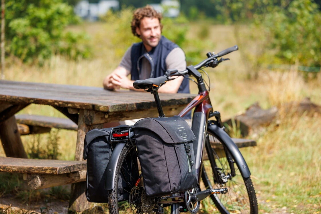 Podwójna sakwa rowerowa New Looxs Vigo Double 40L Black Green