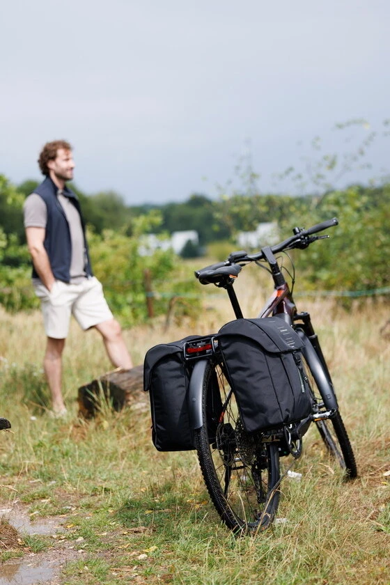 Podwójna sakwa rowerowa New Looxs Vigo Double 40L Black Green