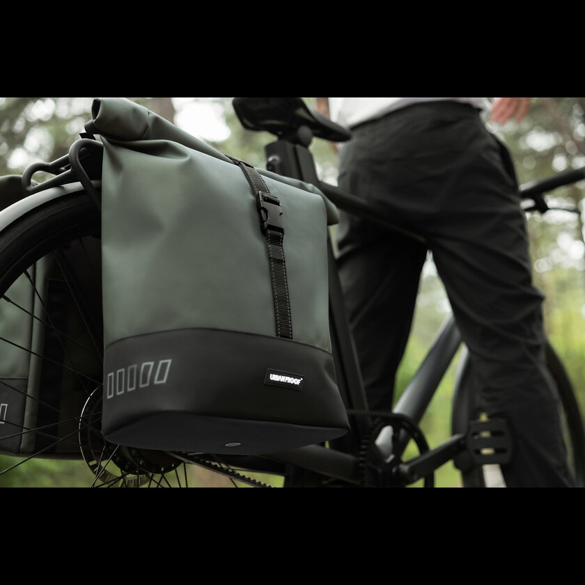 Podwójna sakwa rowerowa Urban Proof Double Rolltop Bag 38L Zielony