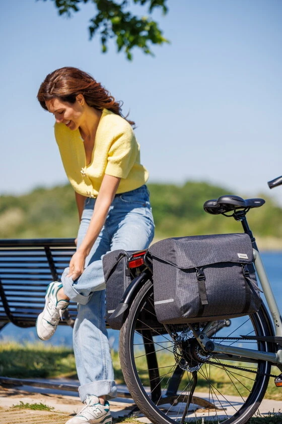 Podwójna torba rowerowa New Looxs Mondi Joy Double Black