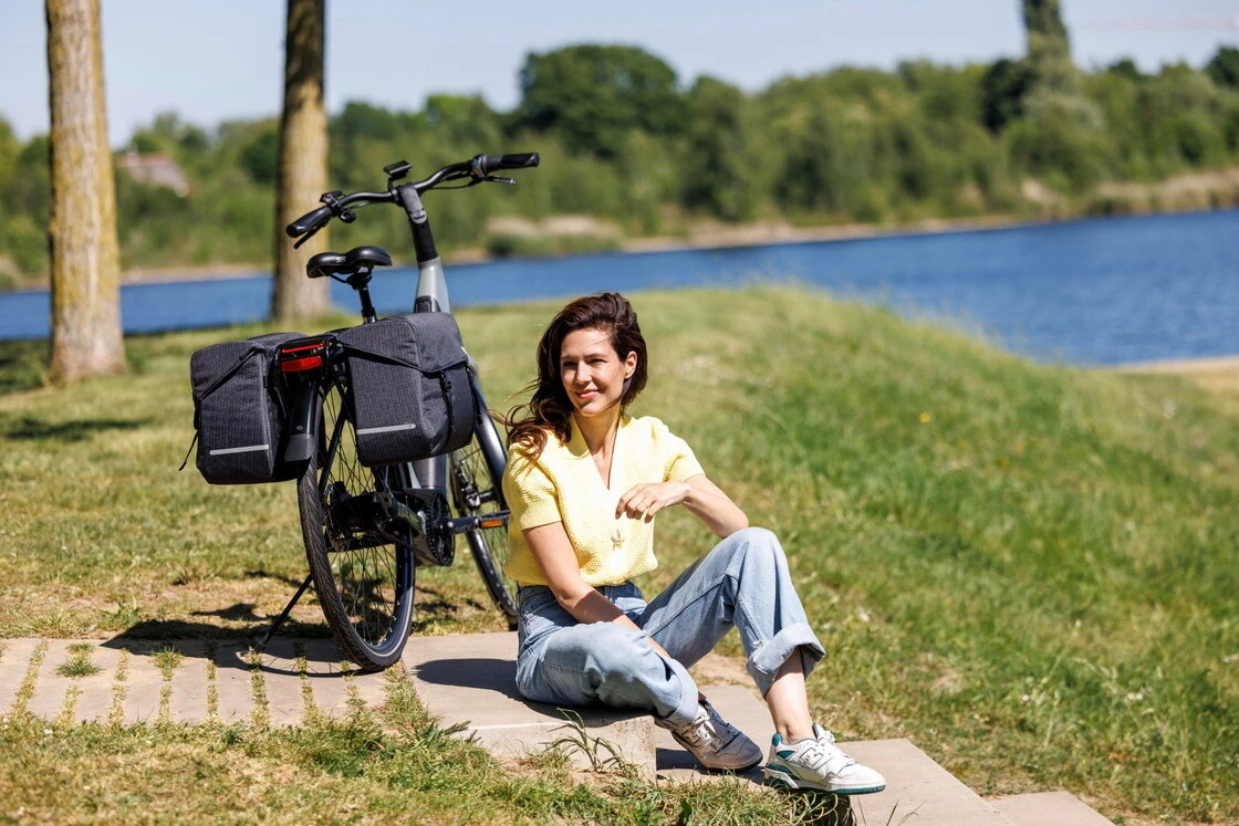 Podwójna torba rowerowa New Looxs Mondi Joy Double Black