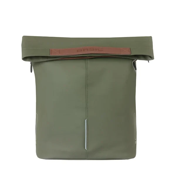 Pojedyncza sakwa rowerowa Basil City 14-16L MIK Hooks Moss Green