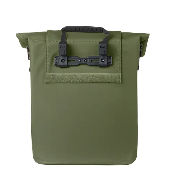 Pojedyncza sakwa rowerowa Basil City 14-16L MIK Hooks Moss Green