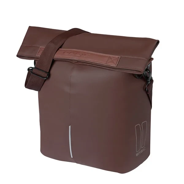 Pojedyncza sakwa rowerowa Basil City 14-16L MIK Hooks Roasted Brown