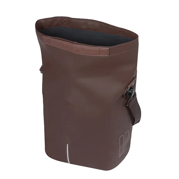 Pojedyncza sakwa rowerowa Basil City 14-16L MIK Hooks Roasted Brown