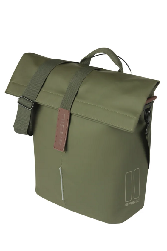 Pojedyncza sakwa rowerowa Basil City MIK Side 14-16L Moss green