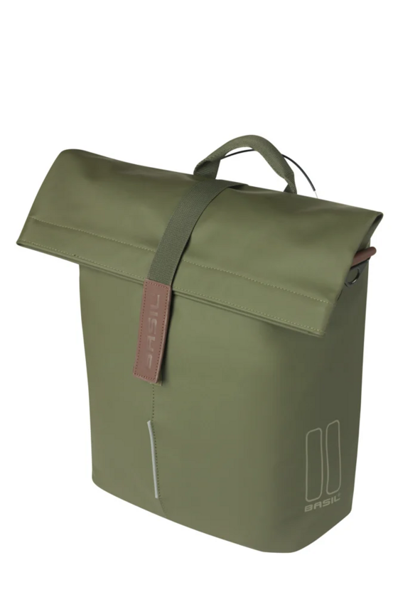 Pojedyncza sakwa rowerowa Basil City MIK Side 14-16L Moss green