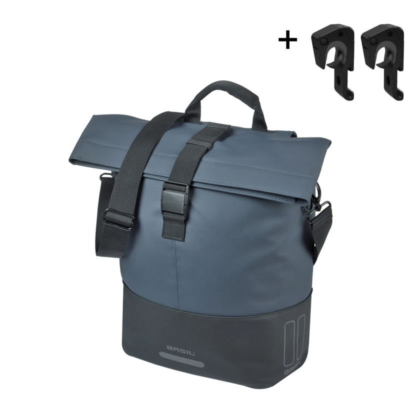 Pojedyncza sakwa rowerowa Basil Cove 14-16L MIK Hooks Navy/black