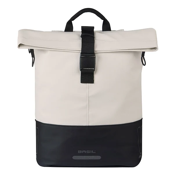 Pojedyncza sakwa rowerowa Basil Cove 14-16L MIK Hooks Off-white/black