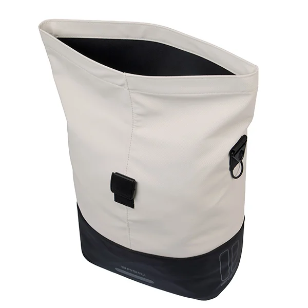 Pojedyncza sakwa rowerowa Basil Cove 14-16L MIK Hooks Off-white/black