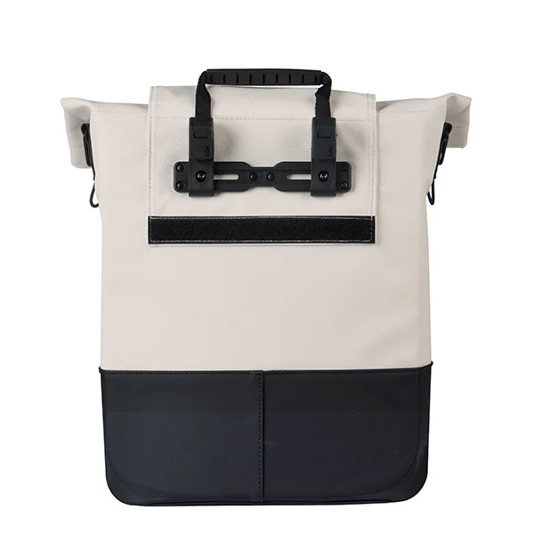 Pojedyncza sakwa rowerowa Basil Cove 14-16L MIK Hooks Off-white/black