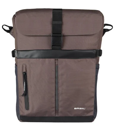 Pojedyncza sakwa rowerowa Basil Move Commuter 15L MIK Hooks Brown