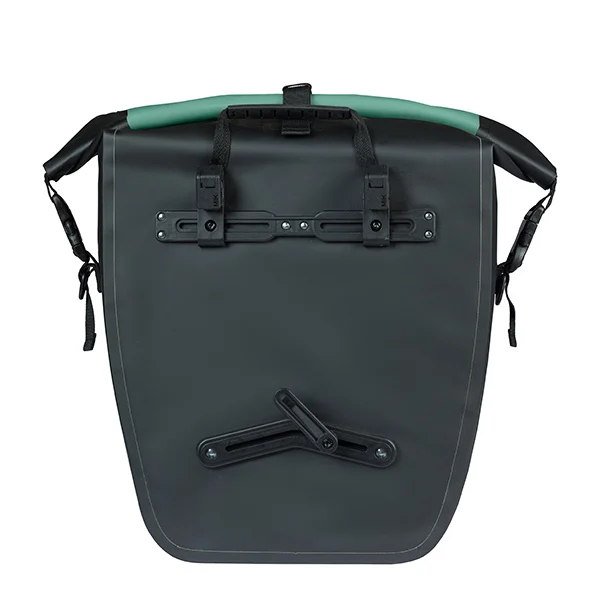 Pojedyncza sakwa rowerowa Basil Rivo L 25-31L MIK Hooks Silvergreen/black