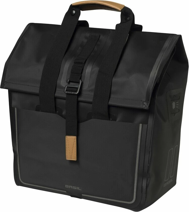 Pojedyncza sakwa rowerowa Basil Urban Dry Shopper Matt black