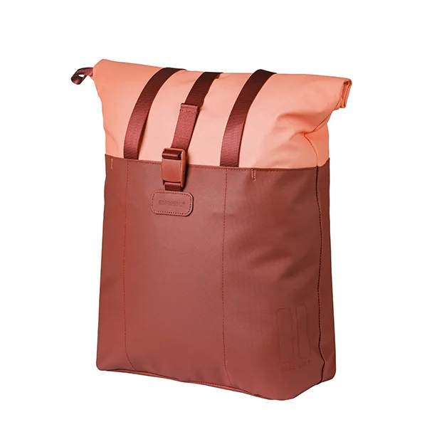 Pojedyncza sakwa rowerowa Basil Vive 15-20L MIK Hooks Burgundy/pink