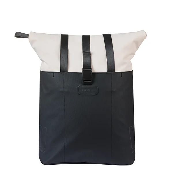 Pojedyncza sakwa rowerowa Basil Vive 15-20L MIK Hooks Off-white/black