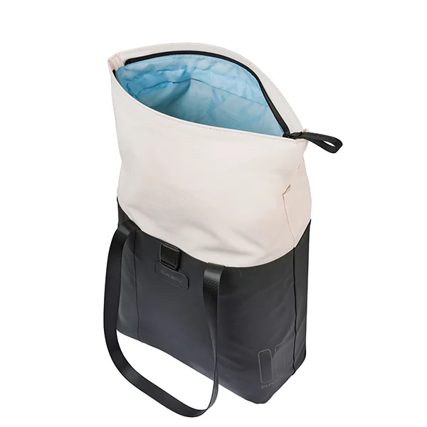 Pojedyncza sakwa rowerowa Basil Vive 15-20L MIK Hooks Off-white/black