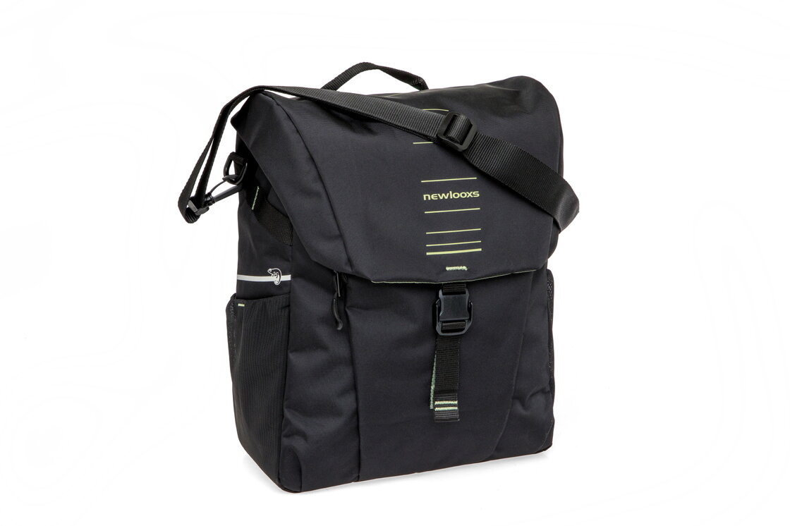 Pojedyncza sakwa rowerowa New Looxs Vigo Single 20L Black Green