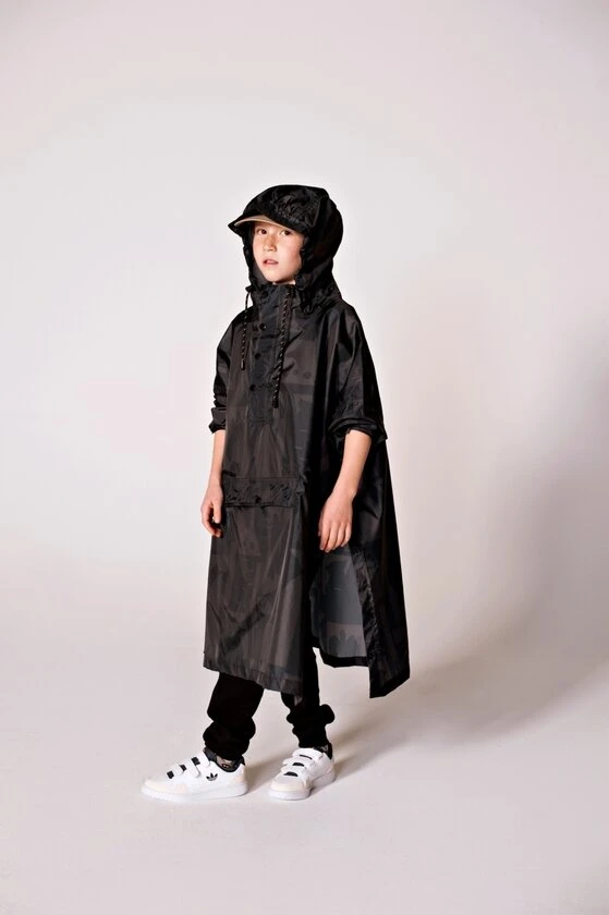 Ponczo rowerowe dla dzieci Rain Kiss Back to Black 120-160 cm