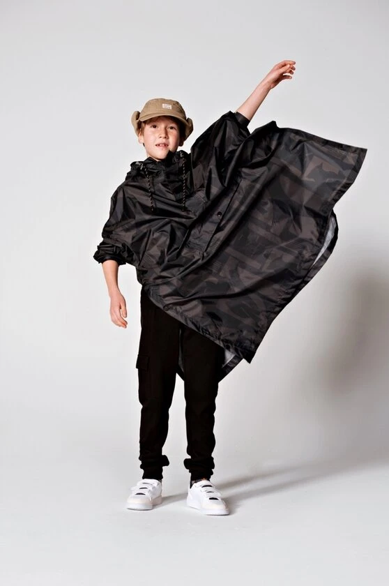 Ponczo rowerowe dla dzieci Rain Kiss Back to Black 120-160 cm