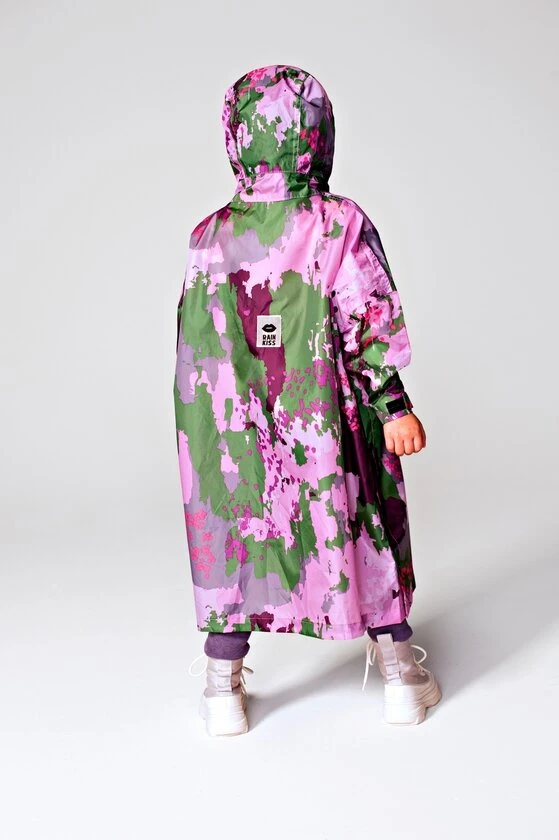 Ponczo rowerowe dla dzieci Rain Kiss Digi Spring Camo 100-120 cm