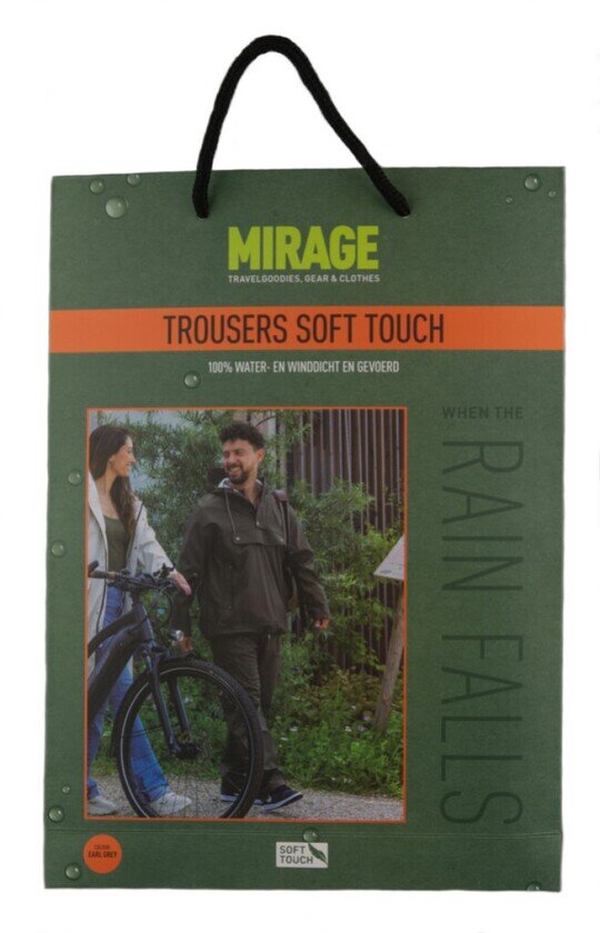 Przeciwdeszczowe spodnie rowerowe Mirage Rainfall Soft Touch Earl-Grey